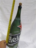 Large Heineken bottle w. cork