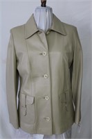 Beige leather coat size medium Retail $600.00