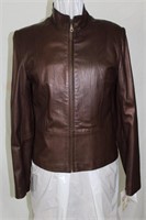 Brown Pearlized Lamb leather coat size M
