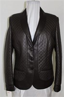 Brown quilted leather blazer size M/L