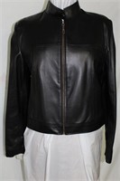 Black leather bomber jacket size M/L $395.00