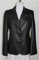 Black leather blazer size M/L Retail $425.00