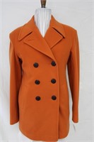 Orange Camel Wool Cashmere blend Pea jacket Size S