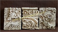 3) Resin Architectural Wall Plaques