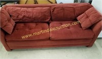 Vintage Red Upholstered Sofa Bed