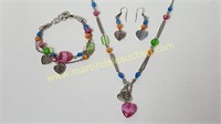 Brighton Colorful Beads and Hearts Jewelry Set -