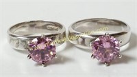 Mother Daughter Pink CZ Rings, Size 6 & 7