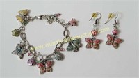 Brighton Butterfiles - Charm Bracelet and Earrings