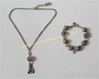 Brighton Filigree CZ Ball Necklace & Bracelet Set