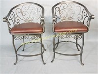 Frontgate Brand Swivel Metak Bar Stools