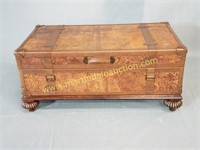 Thomasville Leather Accented Coffee Table Trunk