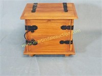 Small Rustic Wooden Box w Metal Accents