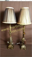 2) 30 Inch Table Lamps - Pineapple Base, Fleur de
