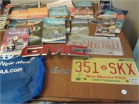 New Mexico license plate, and travel books