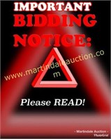 BIDDING ENDS TUESDAY, JULY 17 STARTING @ 6:00 PM