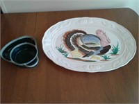 Turkey platter & dip bowl