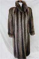 Used Raccoon full length coat SM Retail $800.00