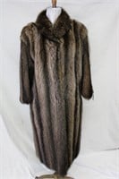 Used Raccoon full length coat size Large Retail