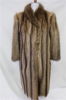 Used Raccoon full length coat size medium