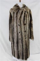 Used Raccoon full length double breasted coat