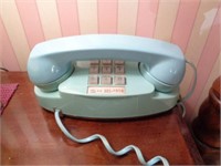 Blue Push Button Telephone