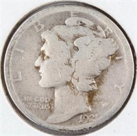Coin 1921-D Mercury Dime in Very Good.  Key Date