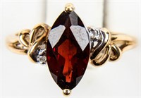 Jewelry 10kt Yellow Gold Garnet Ring