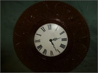 Large Tiara Amber Glass Platter Wall Clock