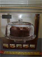 Glass 6 in 1 Footed Cake Dome - NIB