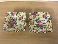 2 Chintz “rosalynd” Nut Dishes By James Kent