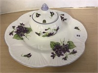 Shelley “violets” Pattern Plate & Covered Dish