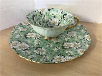 Shelley “green Daisy” Pattern Plate & Cup