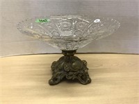 Pedestal Bowl - Metal Base Glass Bowl
