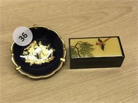 Tiny Trinket Box And Tiny Limoges Plate