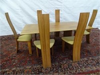 DANISH "THIN-EDGE" DINING TABLE AND CHAIRS