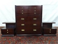 HIGH CHEST WITH PAIR OF STANDS