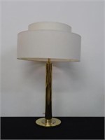 NESSEN BRASS TABLE LAMP WITH DOUBLE SHADE