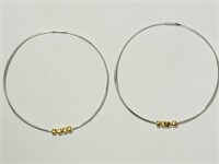 Two-Toned Sterling Silver Earrings