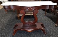MARBLE TOP VICTORIAN SOFA TABLE