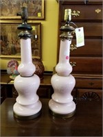 PAIR OF LIGHT PINK LAMPS