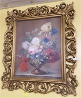 GOLD FRAME FLORAL PICTURE