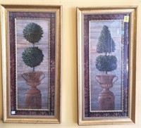 TOPIARY PICTURES GOLD FRAME