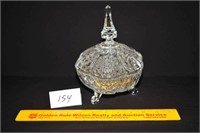 Heavy Cut Glass/Crystal Footed Candy Dish