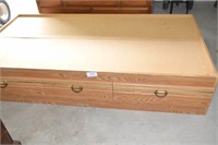 Wooden platform bedframe, 3 drawers for storage