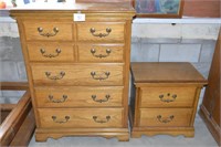 3 pc Oak bedroom Suite Twin bed, Footboard and