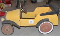 Vintage Metal Peddle Car-One of front wheels is