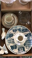 Tea Cup/Saucers, Crystal, Birds & Plate