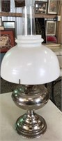 Oil Lamp w/Milk Glass Globe
