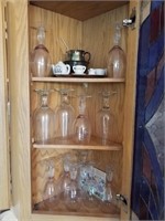 Assorted wine glasses and vintage Air Force