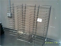 Lot of 3 Wall Hanging Stainless Pizza Pan Racks